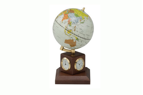 SQUARE 10.6CM Globe Clock (0966)
