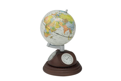 ROUND 10.6CM Globe Rotating Clock (0967)