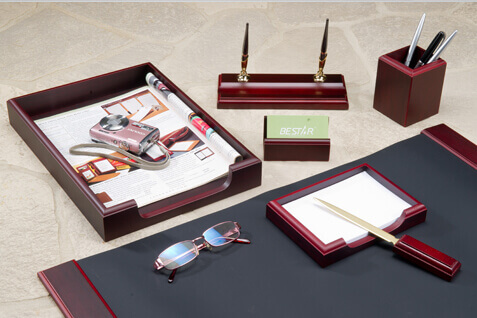 6 ~ 7 Piece Desk Sets ECONOMIC 7 PC SET (7159) أحمر