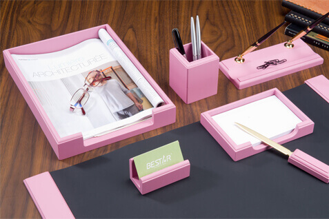 6~7 Piece Desk Sets ECONOMIC 7 PC SET (7159) pink