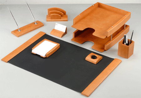 Work Desk Accessories, Desk Organiser Tray, Wooden Desk Set - Bestar