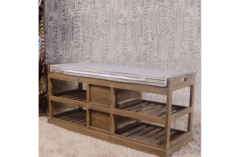 Bench and Shoe Storage (D202) Brown Back
