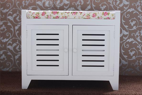 Louvered Wood Cabinet with doors (D204) Front