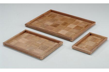 Checkered Wooden Tray (3560, 3561, 3562)